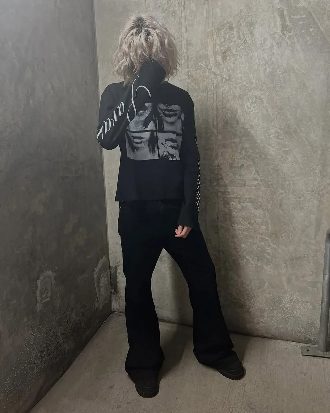 

New style fashionable high street letter pattern printing casual loose men long-sleeved T-shirt y2k Harajuku Gothic street top