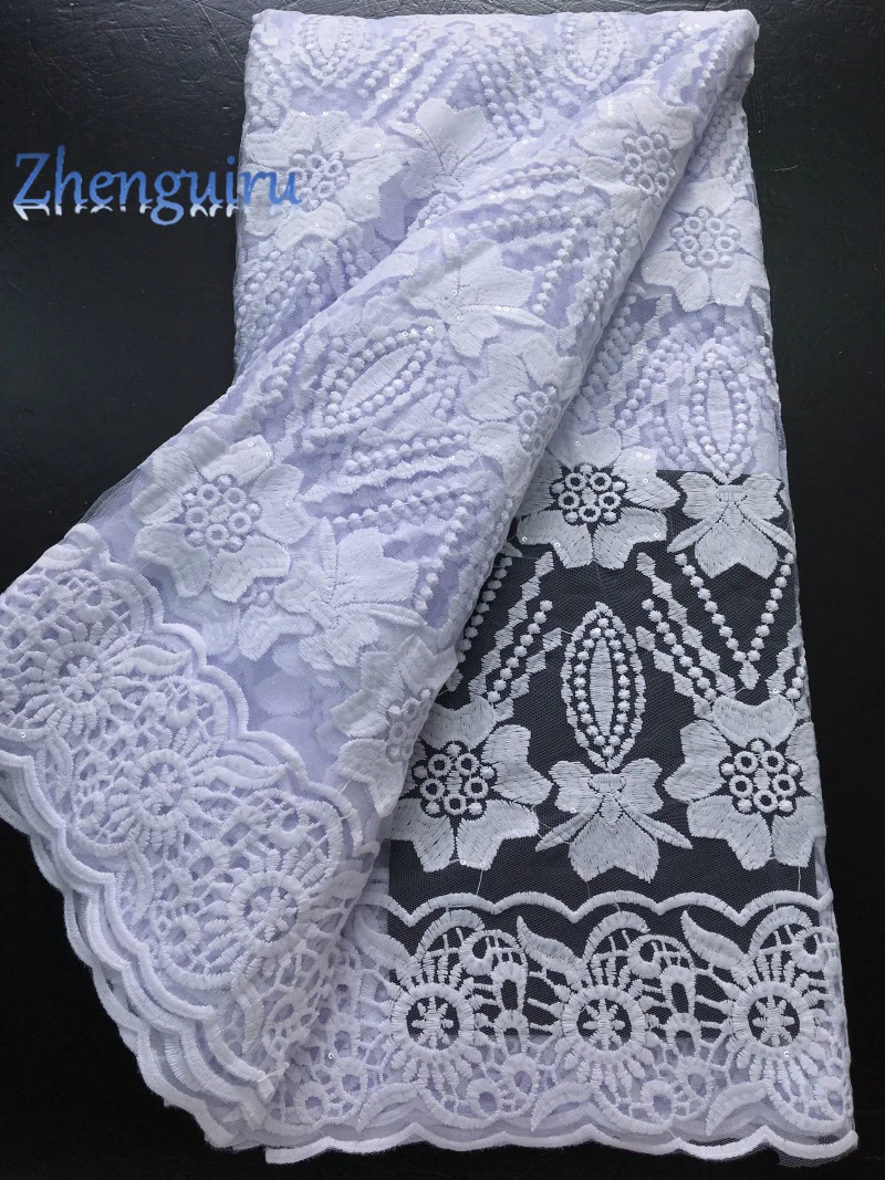 

African Tulle Mesh Sequince Lace Fabric High Quality 2025 White Nigerian Net French Lace for Sewing Women Wedding Dresses 4043