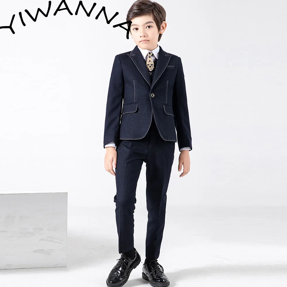 

Boys Suit Olive Green Piano Performance Children Stage Suits Kids Formal Tuxedo Costume School Party Ceremony 3 Pieces