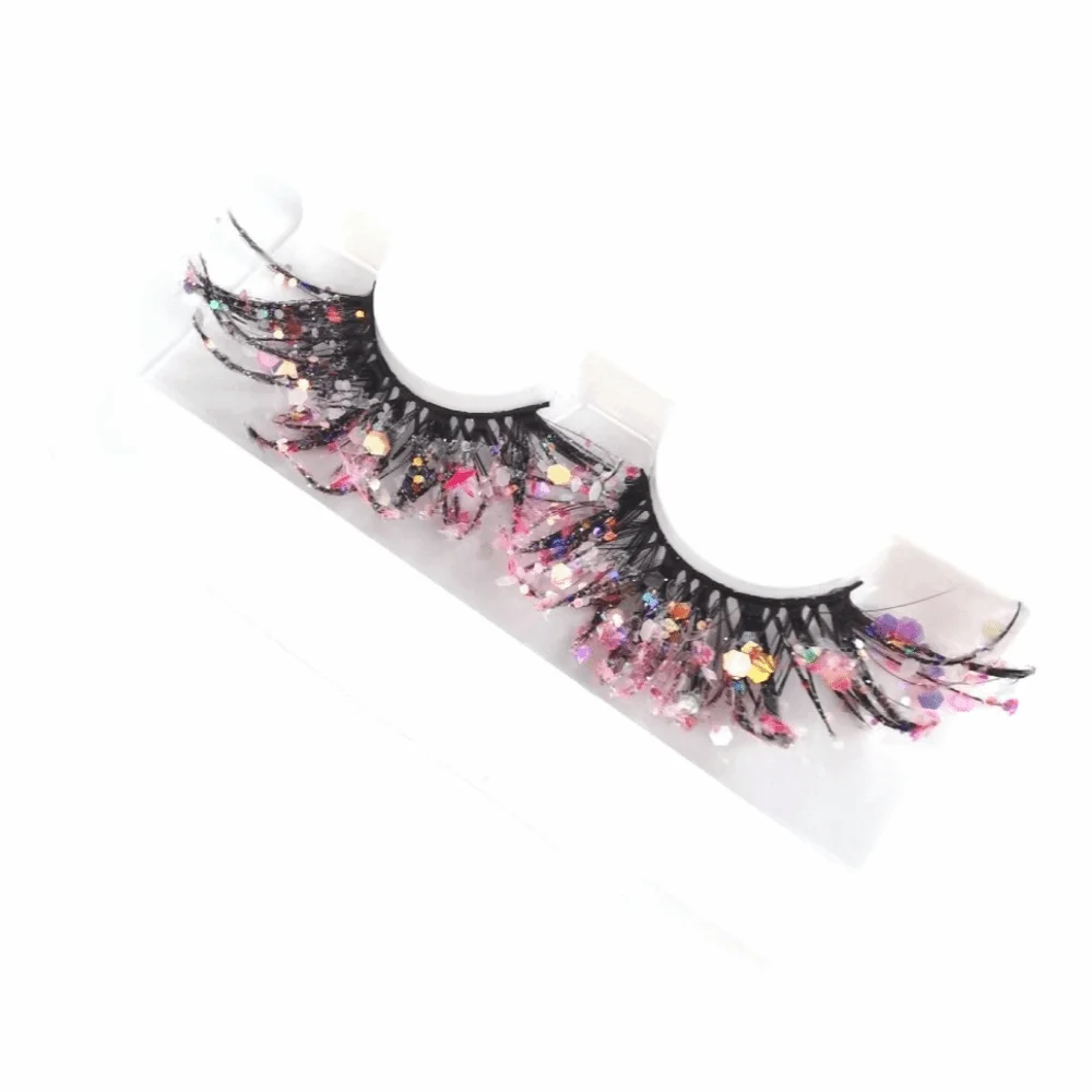 25mm Faux Mink Wispy Lashes 3D Mink Fluffy Fluorescent Lashes DIY Lashes Eyelash Extension Glow In Dark Lashes Christmas Party