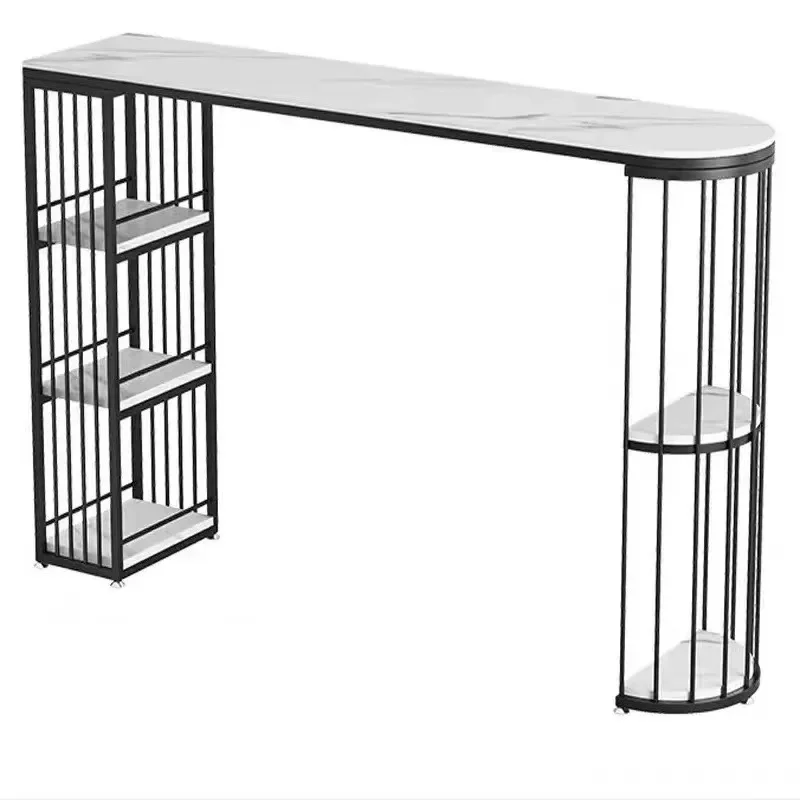 

semi-round marble bar table, household, simple, modern, light luxury living room against the wall high tables and chairs