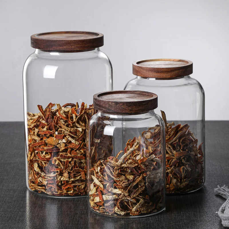 Storage Jars Glass Sealed Jars Bottles Tea Herbs Dried Fruit