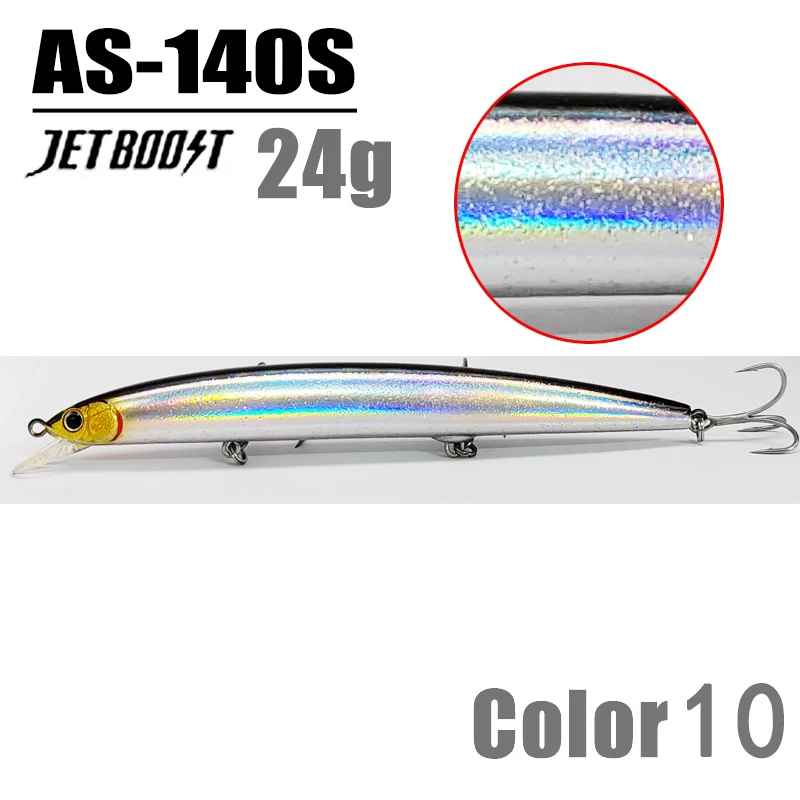 CASTFANATIC 24 جرام 140 مللي متر بطيئة غرق أسماك Jerkbait إغراء AS140S كبير الطعم الاصطناعي المياه المالحة البحر باس بايك الصيد شحن مجاني #6
