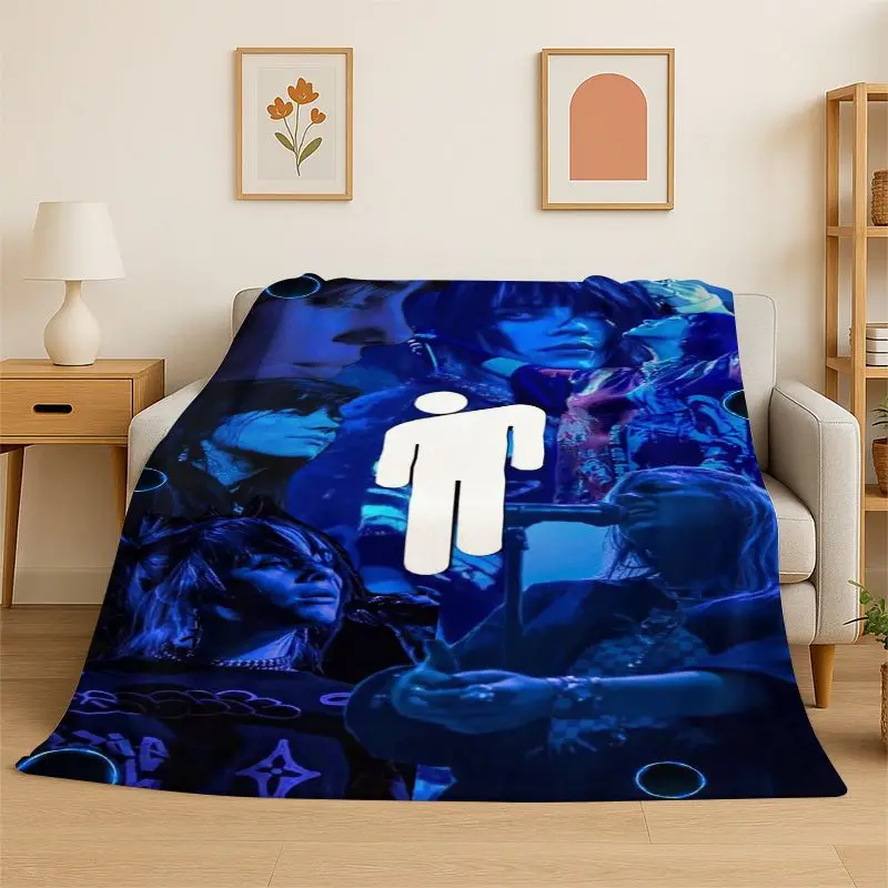 Famous Singer Billie Eilish Star Soft Flannel Throw Blanket,Warm Cozy Blanket for Bed,Couch,Sofa,Bedroom,Living Room,Travel