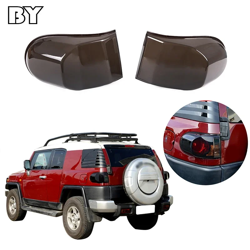 

For Toyota FJ Cruiser 2007-2021 Taillight Trim Car Accessories 2pc Car Taillight Styling Smoked Black Tail Light Rear Lamp Cover