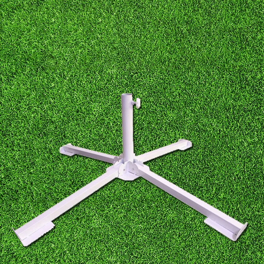 Beach Umbrella Stand Foldable Adjustable Portable Sunshade Umbrella Base Holder Stand Outdoor, White Painted