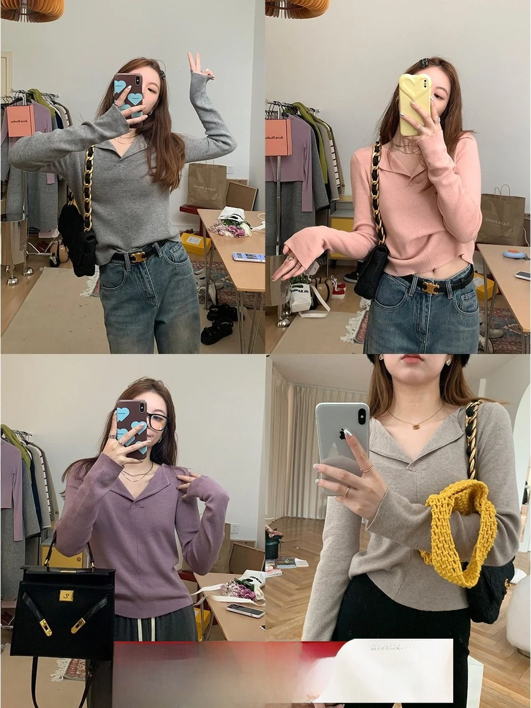 

Women's Wool Blend Knitted V-Ne Top Soft Cozy Base Layer irt Casual Sle Long Sve Pure Color Autumn Faion