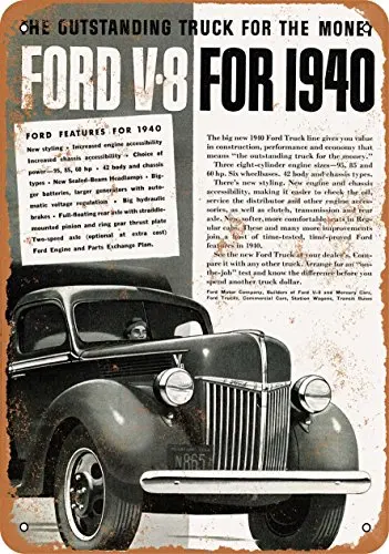Wall-Color  Metal Sign - 1940  Pickup Trucks - Vintage Look