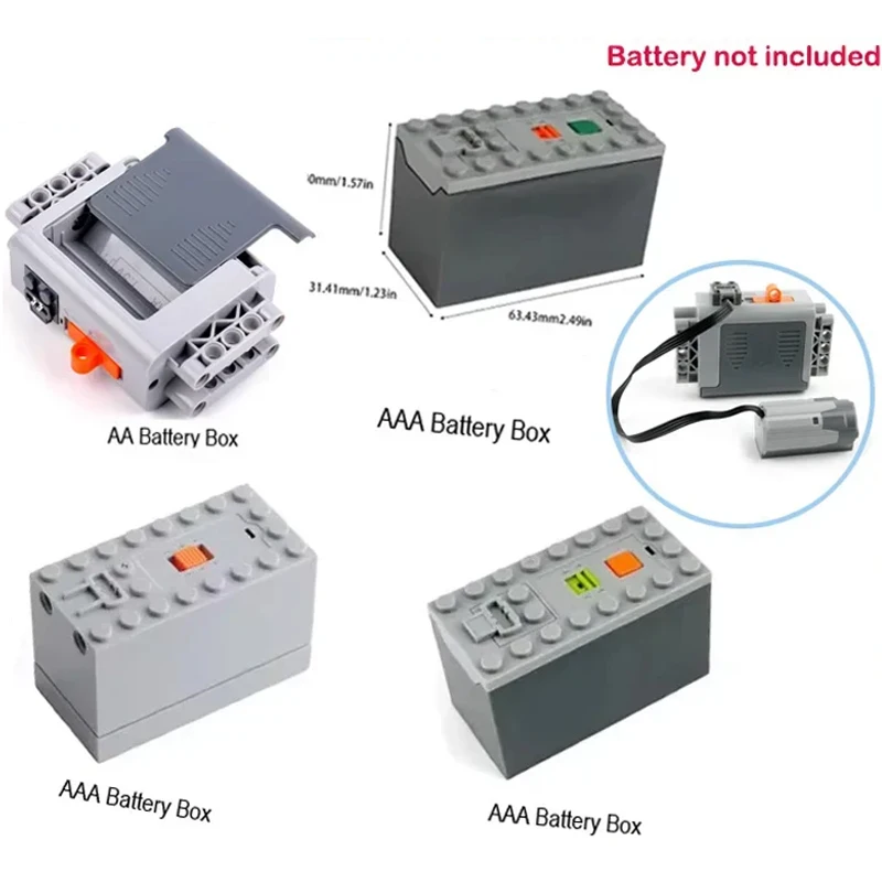 MOC AA/AAA Battery Box Building Blocks Power Parts DIY Toys Accessories For Bricks Robot/Car/Train/Motor Model Toy Power Up Tool