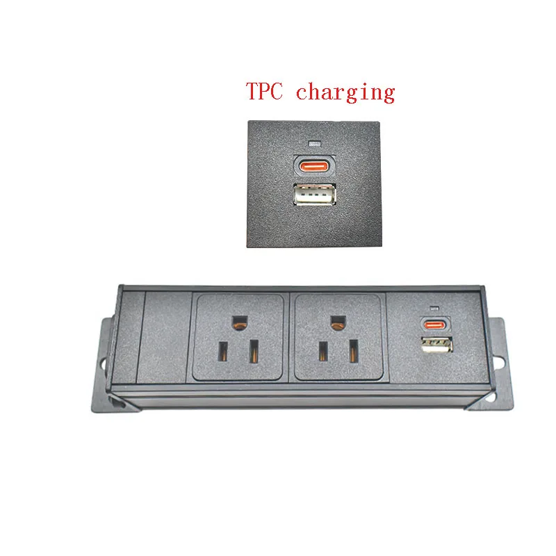 Aluminum alloy shell high-power PDU power board, US socket C14 port 1-10AC with TPC charging