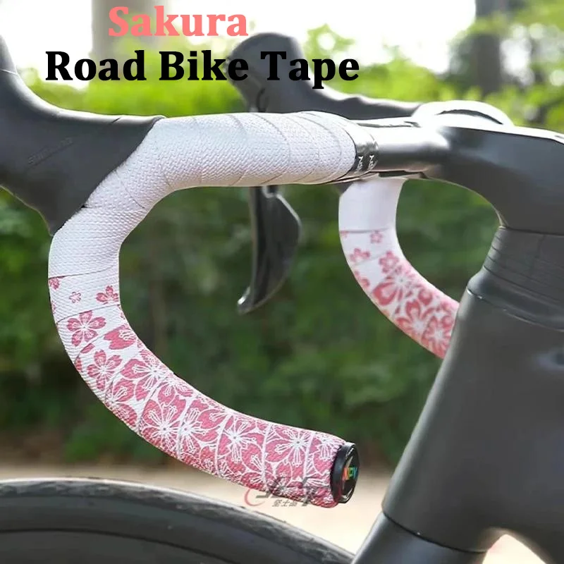 

Bicycle Handlebar Tape Breathable Speed Racing Bike Bar Tape Handle Warpper Band Soft Sakura MTB Tapes with Plug Accessories