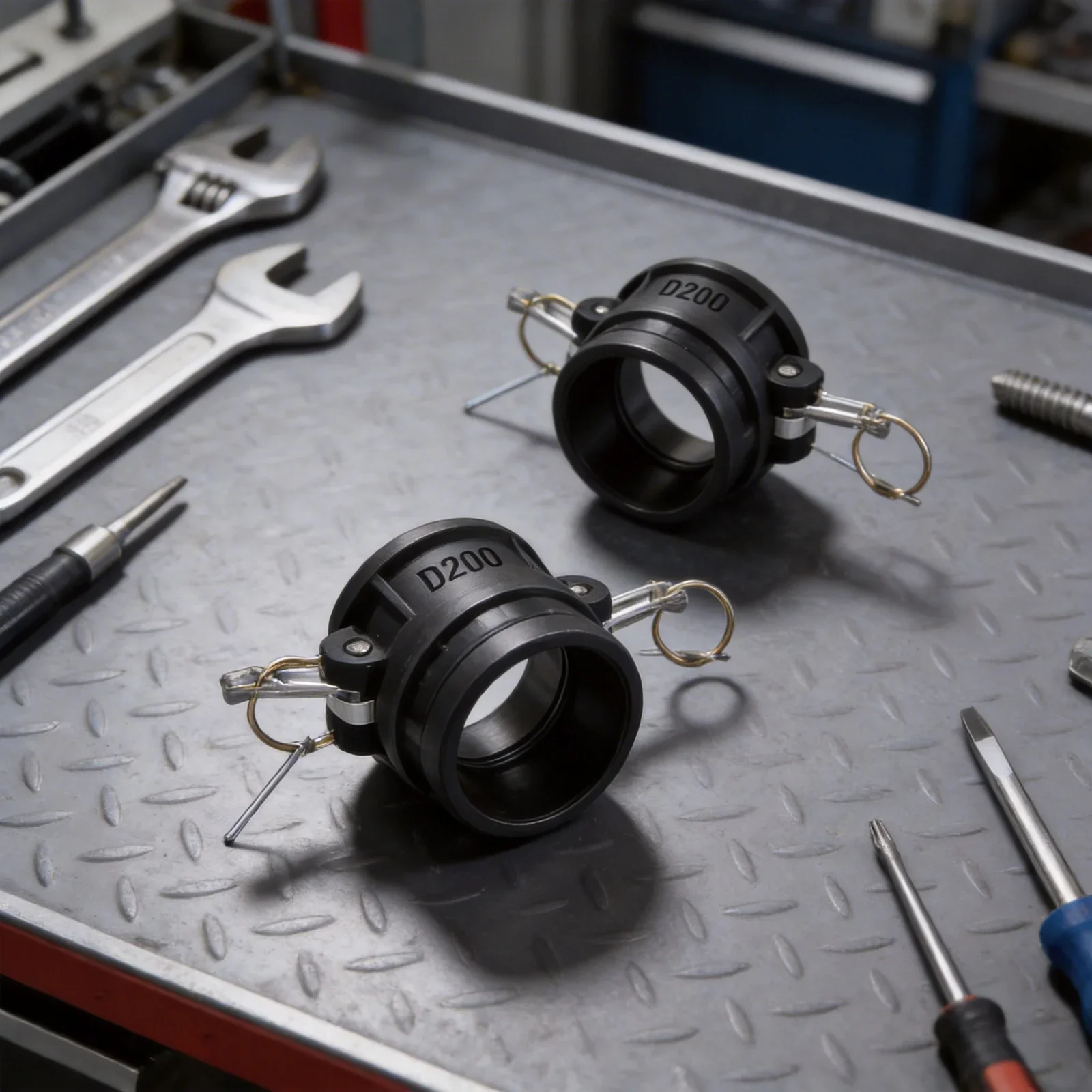 Camlock Fittings for 1 Inch to 2 Inch Hoses with Type D and F Connections in High Strength Polypropylene Material
