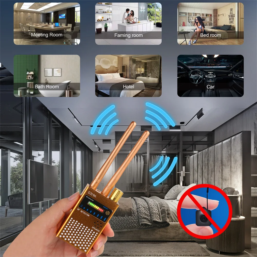 G319A Wireless RF Signal Detector Anti-spy Hidden Camera Finder Bug Detect GPS Tracker Detectors GSM Audio Radio Device Scanner