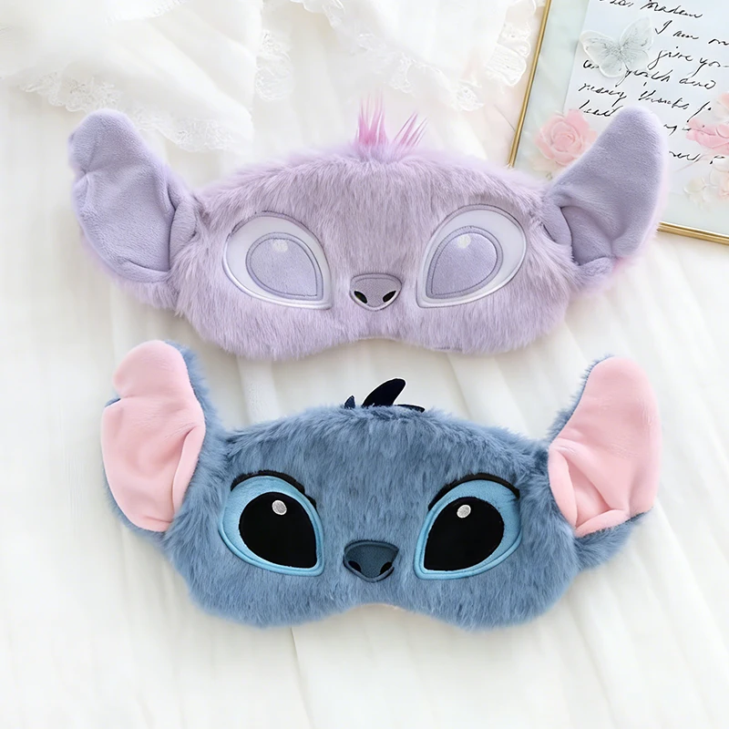 

Мягкая плюшевая маска для сна с мультяшным дизайном Stitch, светонепроницаемая маска для глаз - очаровательный милый мультяшный дизайн, маска для сна для детей и взрослых