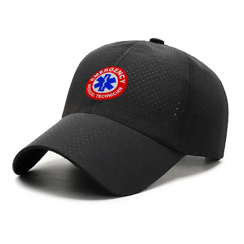 Star Of Life Quick Dry Baseball Cap Adult Emergency Rescue EMT Hat Medical Technician Washed Cap