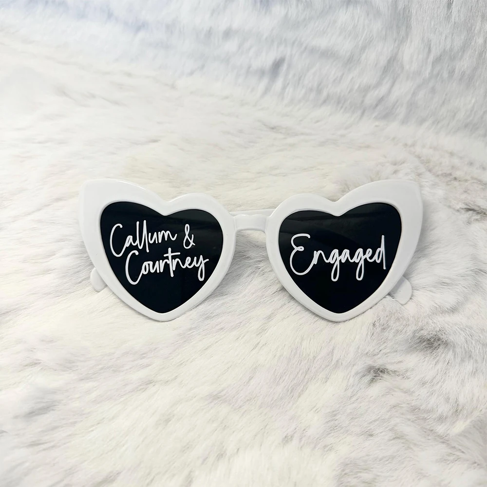 Personalised Wedding Sunglasses Custom Initials Love Heart Sunglasses Wedding Photo Prop Bridal Party Favors Bridesmaid gifts