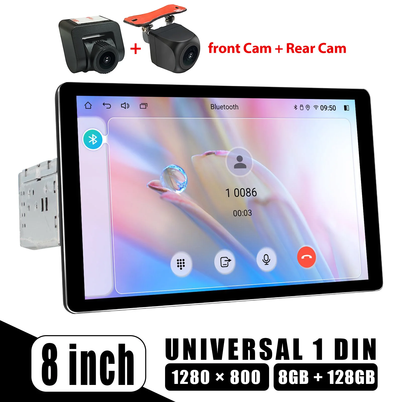 JOYING 8 Inch Android Car Radio Stereo Single Din HD1280*800 Universal Head Unit Andriod Auto Carplay Full Touch Screen