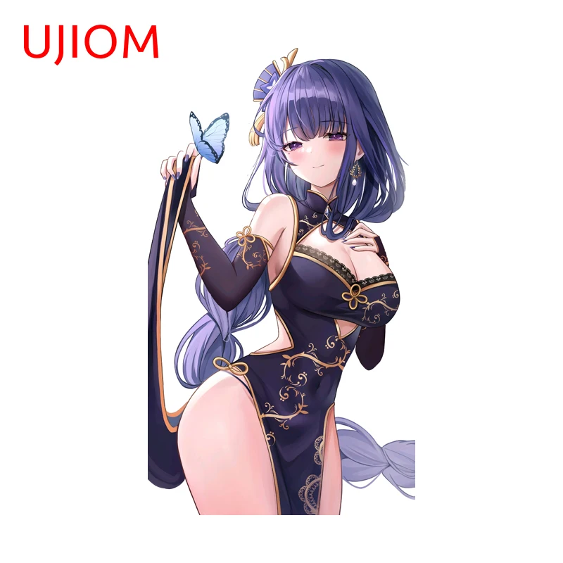UJIOM Genshin Impact Raiden Shogun Wall Sticker Exquisite Sunscreen Sexy Waifu Graffiti Decal Fashionable Refrigerator Decor