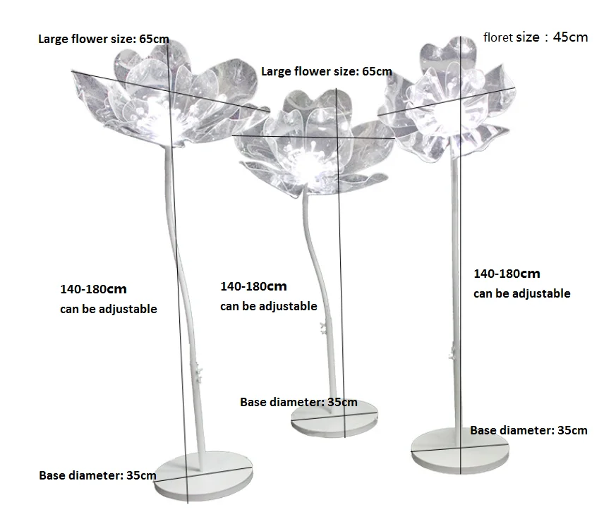 Wedding Walkway Aisle Stage Lamp Luminous Crystal Flower Light For Wedding Christmas Decoration Prop