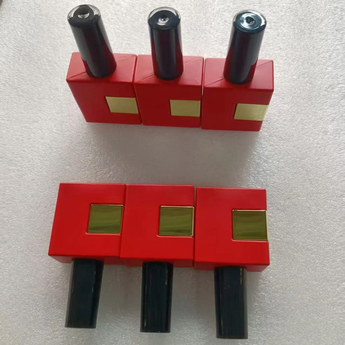 12 ml 6 stuks lege rode glazen fles met borsteldeksel voor UV-gellak Nail art Nail beauty