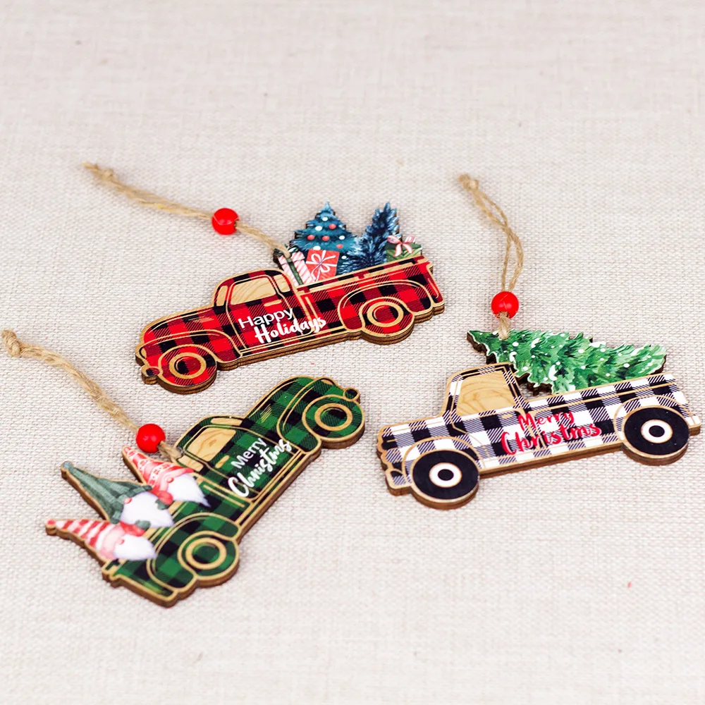 Ornamenti di legno appesi di natale per l'albero di natale assemblaggio fai da te decorazione natalizia per la casa regalo di capodanno forniture artigianali di natale