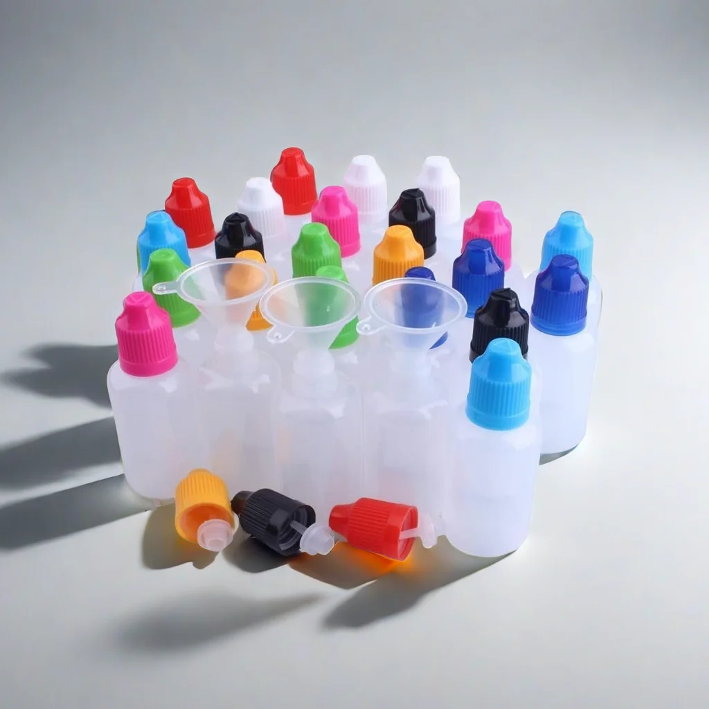 10 Stück 5 ml – 120 ml LDPE-Kunststoff, zusammendrückbare Tropfflasche, lange, dünne Spitze, E-Flüssigkeitsfüllbehälter
