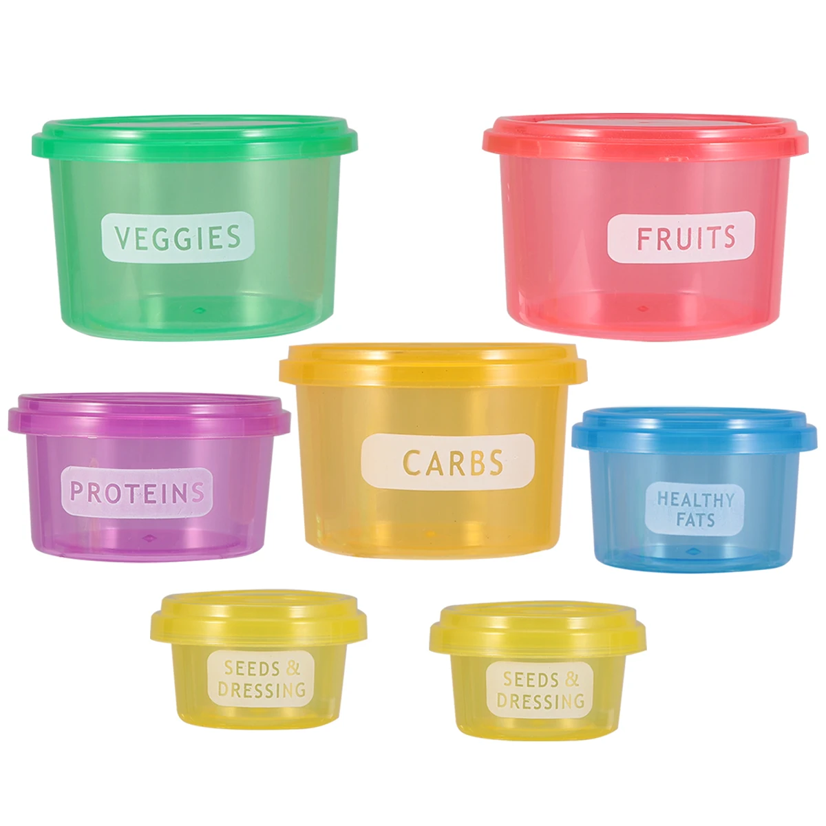 

7 pcs Diet Control Fresh Food Container Portion Storage Containers Lightweight Eco Friendly Baby Gift Travel Case