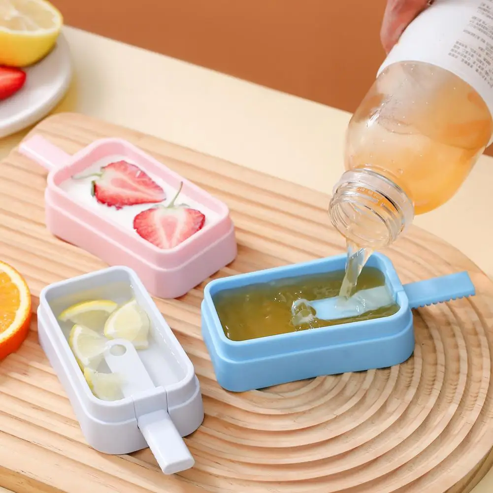 Ice Lolly Mold Food Grade Ice Cream Mold Silicone Ice Pop Mold Set with Sticks Lids Food Grade Reusable Cream Maker for Kitchen