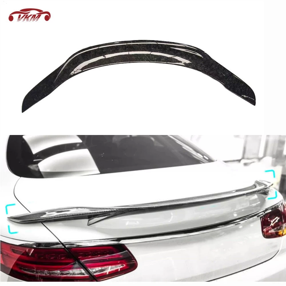 Forged Carbon Fiber Car Rear Spoiler Trunk Lip Wing for Benz S Class W217 C217 S63 S65 AMG Coupe 2015-2020 External Decoration