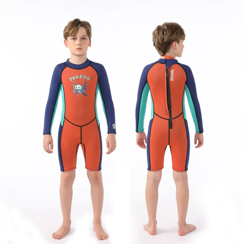 2.5Mm Children's Wetsuit Boys' One-piece Swimsuit Thermal Long-sleeved Sunscreen Surfing Snorkeling Jellyfish Suit Women