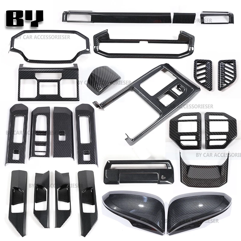For Toyota Hilux 2026 Carbon Fiber Central Control Air Vent Cover Decoration Decal Interior Kit Car Accessories