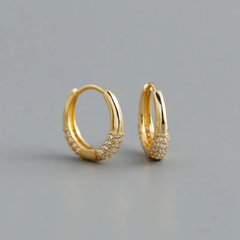 ANENJERY CZ Zirkon Kreis Creolen für Frauen Männer Punk Trendy Party Zubehör Mode Schmuck Geschenk – Detail 22