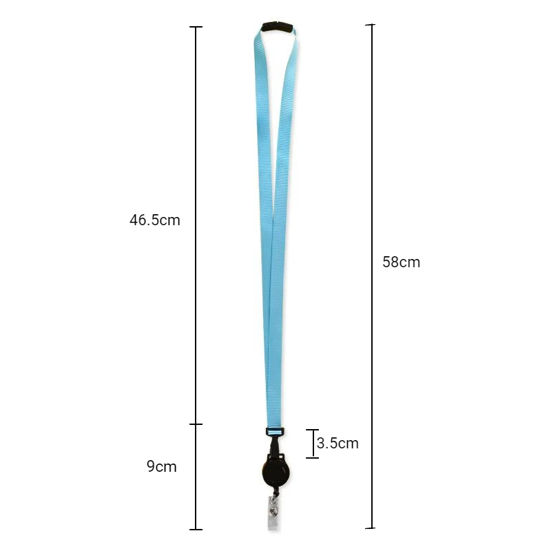 Lanyard Yang Dapat Ditarik dengan Tali Leher Gulungan Lencana untuk Ponsel Kartu ID Menggantung Tali Kartu Kerja Staf Kunci Karyawan Lipat 46Cm