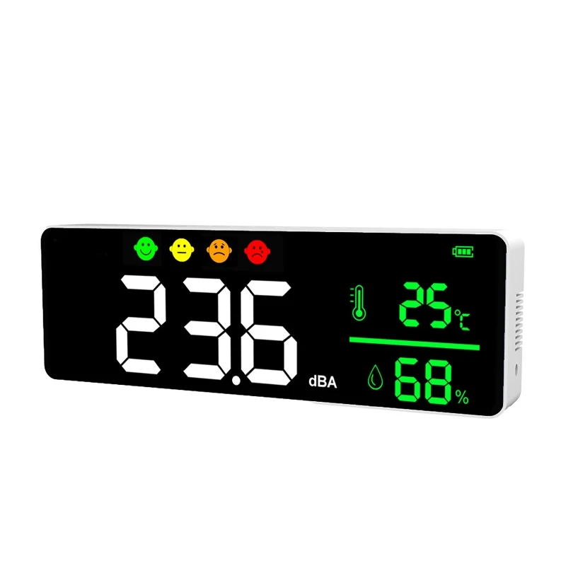 Imagem -05 - Usb Digital Decibel Medidor de Som Inteligente Parede Montado Vizinhos Detector de Ruído 30130db Led Temperatura e Umidade Exibição Monito