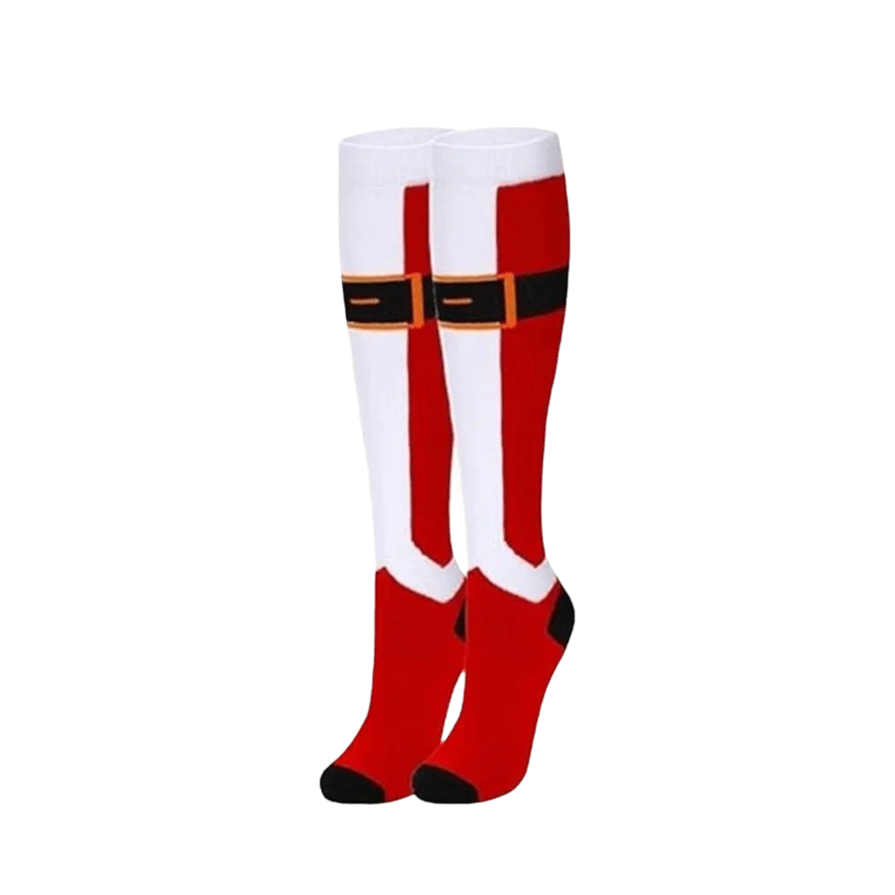 Warm Striped Knee High Socks Holiday Xmas Gifts Knee High Stockings Performance Stretchy Christmas Santa Stockings Unisex