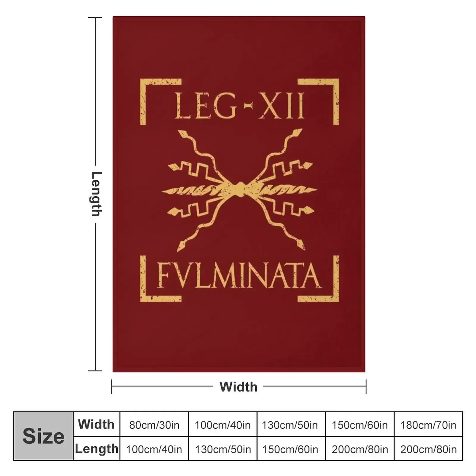 Legio XII Fulminata Thunderbolt Emblem Roman Legion Throw Blanket couch cozy soft plush fuzzy picnic outdoor blanket