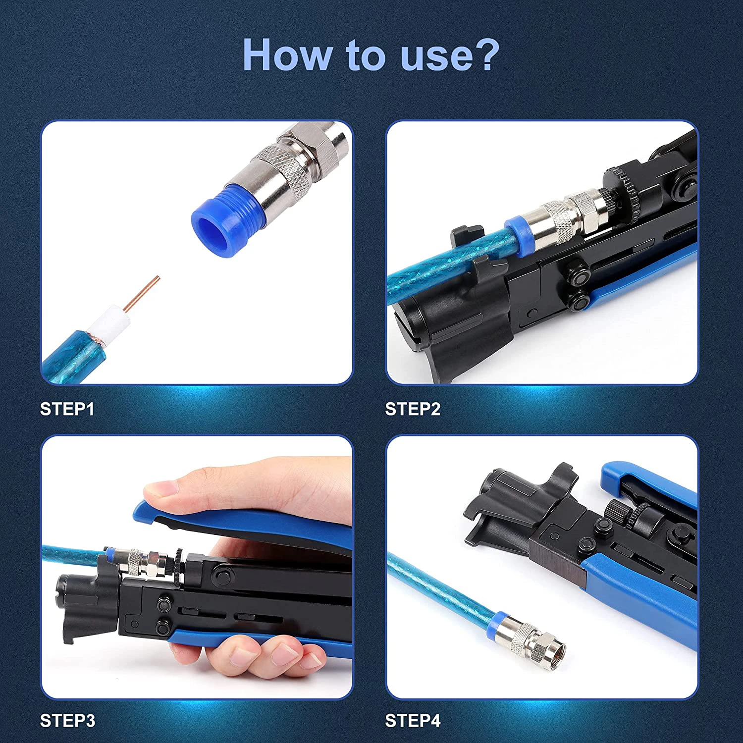 Coax Compression Tool Knoweasy Coax Crimper and Rg6 Crimping Tool for Coax Rg6 Rg59 Rg11 Cable F-connectors