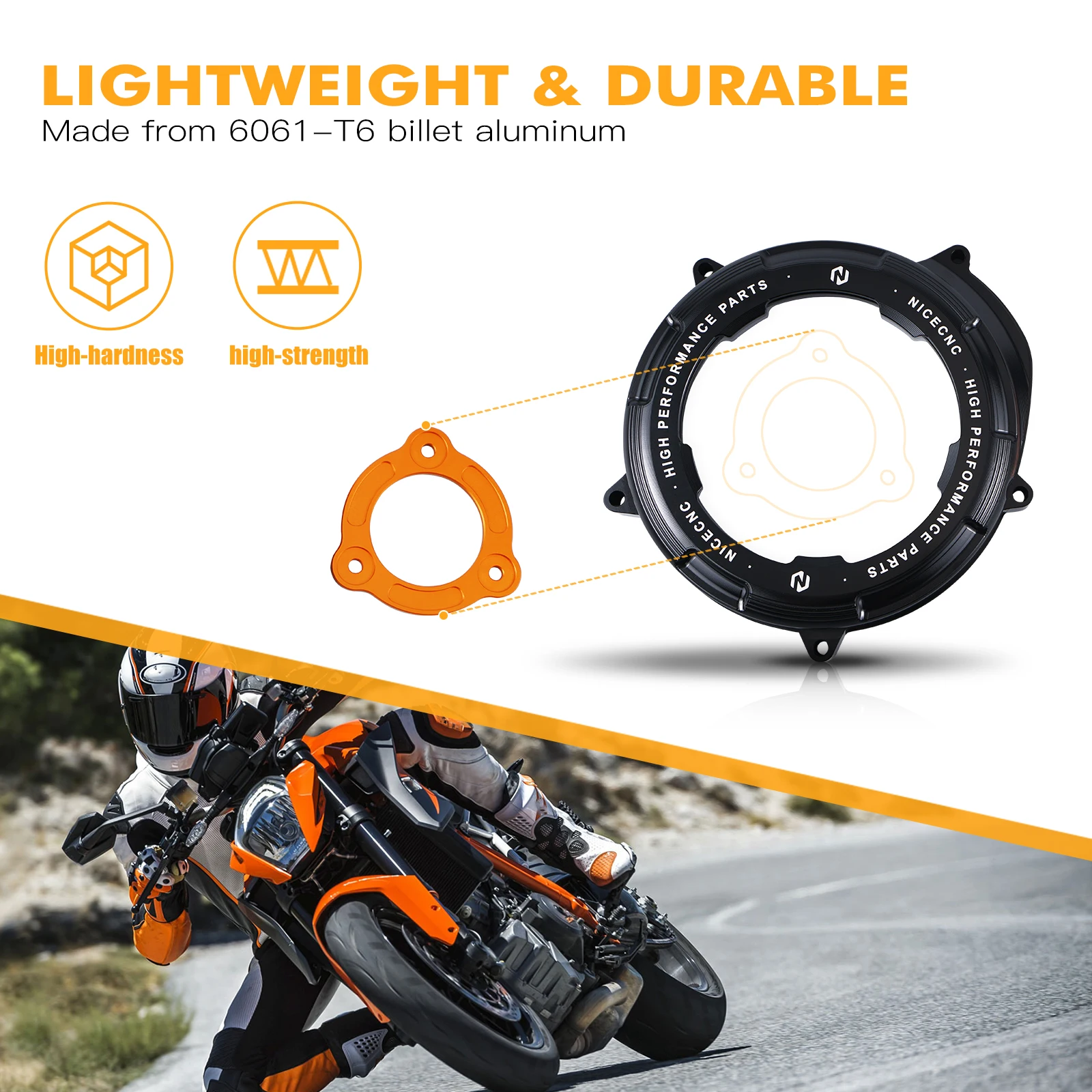 (EU-Lager) NICECNC Transparente Motor-Kupplungsabdeckung für KTM 1290 Adventure R/S/T 2017-2024 1290 Duke R/GT/EVO 2014-2024 – Detail 4