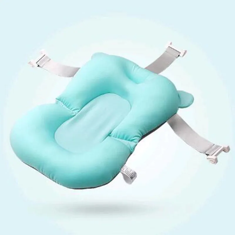 Baby Bath Seat Support Mat Foldable Baby Bath Tub Pad Chair Newborn Bathtub Pillow Infant Anti-Slip Soft Comfort Body Cushion