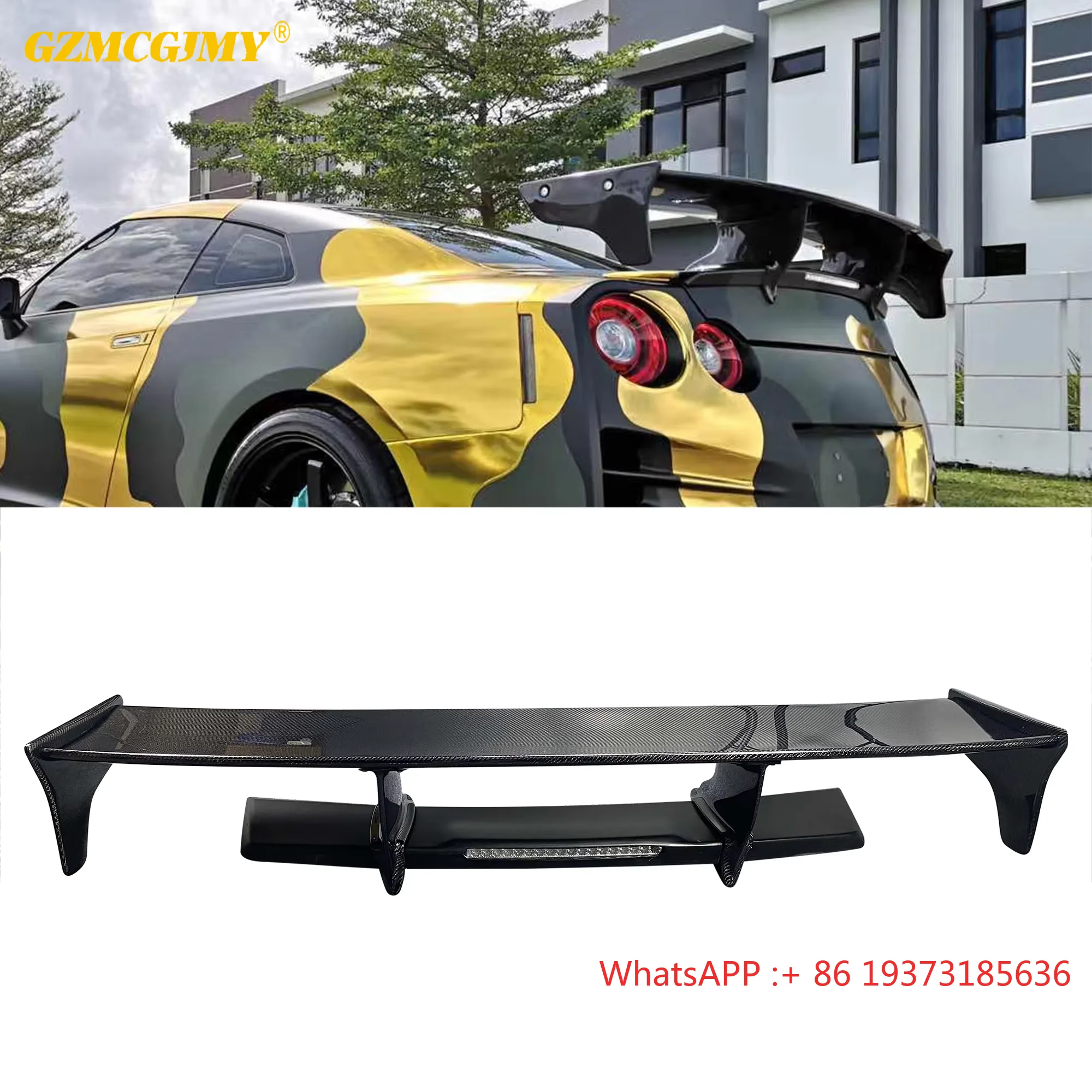 Perfect Fitment Carbon Fiber Rear Spoiler Wing For Nissan Gtr35 Gt-r35 Trunk Led Wing Led Spoiler