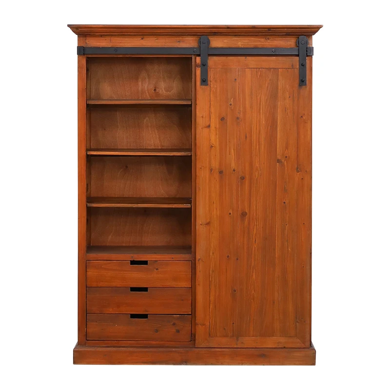 

Double door wardrobe solid wood door creative home bedroom locker