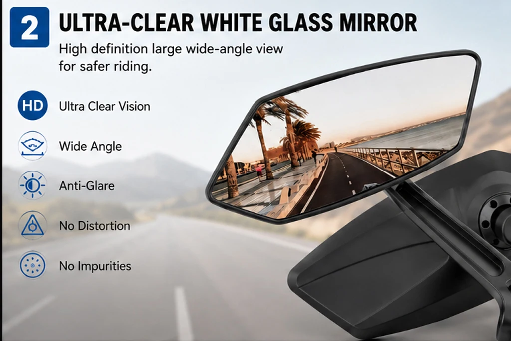 High Strength ABS Motorcycle Rear view Mirrors Adjustable With logo For HONDA CBF 600 CBF1000 CBF 125 SA CBF250 CBF500 CBF125 - view 3