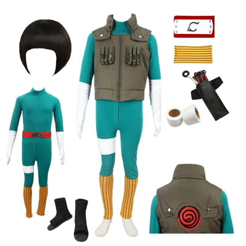 

SN66 Anime cosplay Shippuden Rock Lee Green Vest Cosplay Halloween Costumes comic cosplay2 @ w $