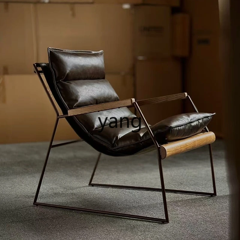 

YHM minimalist leather sofa chair living room balcony leisure chair