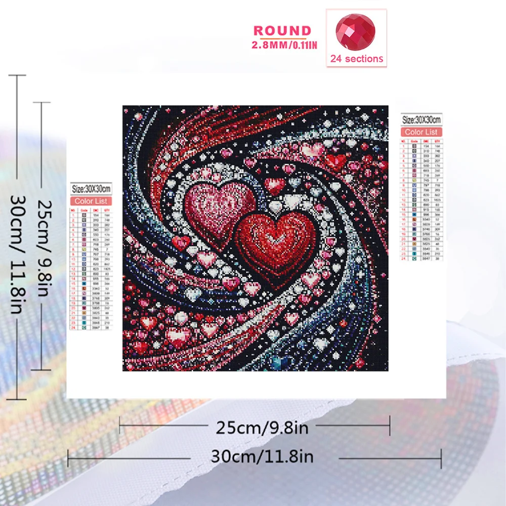 HUACAN Novelties Diamond Mosaic Love Full Square Round Drill Diamond Painting Landscape Bedroom Decoration Valentines Day Gift