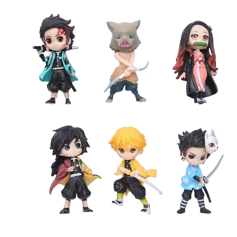 

Demon Slayer Refrigerator Magnet Agatsuma Zenitsu Peripheral Kamado Nezuko Ornament Set Decoration Creative Cartoon Model Gift