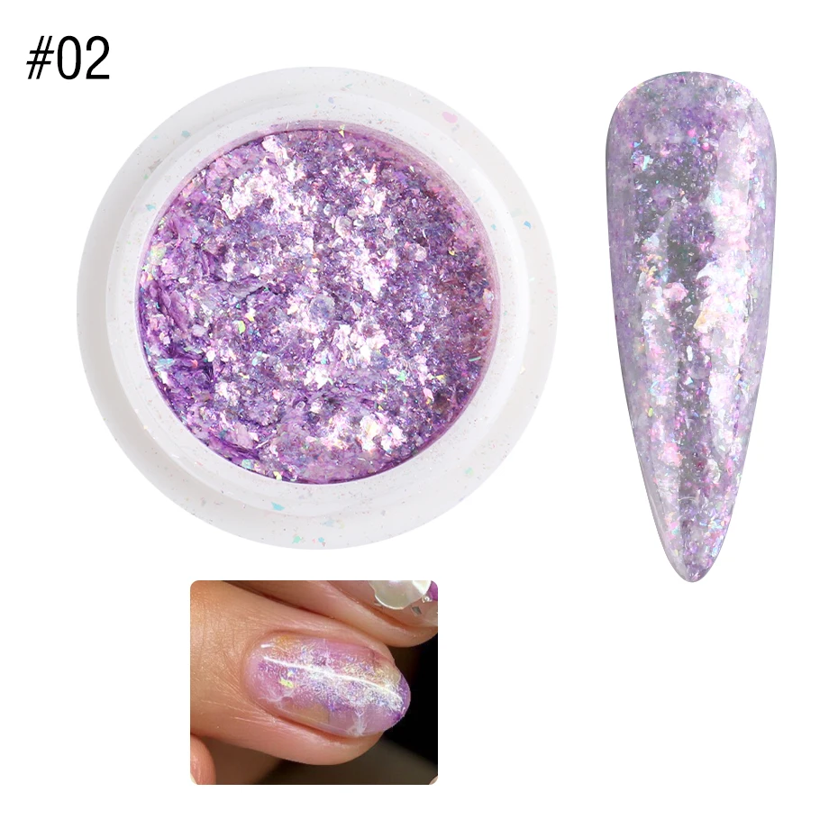 1 sztuk Opal Pigment Glitter Nail Art Powder Shimmer Flake hologarficzny błyskotka syrenka nieregularne cekiny DIY dekoracje LY1857-1