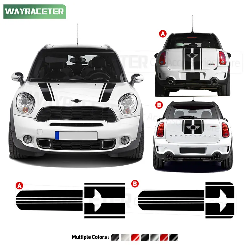 

Издание John Cooper Works, крышка двигателя автомобиля, углеродное волокно, виниловая наклейка на багажник, графическая наклейка для MINI Countryman R60 JCW ALL4