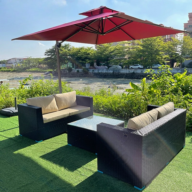 Outdoor rattan sofa courtyard bed and breakfast rooftop U-shaped sofa beach seaside villa garden rattan chair outdoor furniture