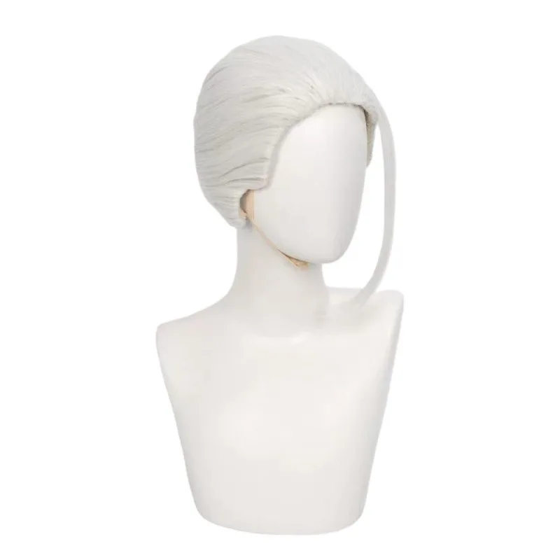 Sakamoto Tarō's dagelijkse cosplay pruik zilver-wit grote achterkam kapsel vastgebonden knotstijl anime pruik